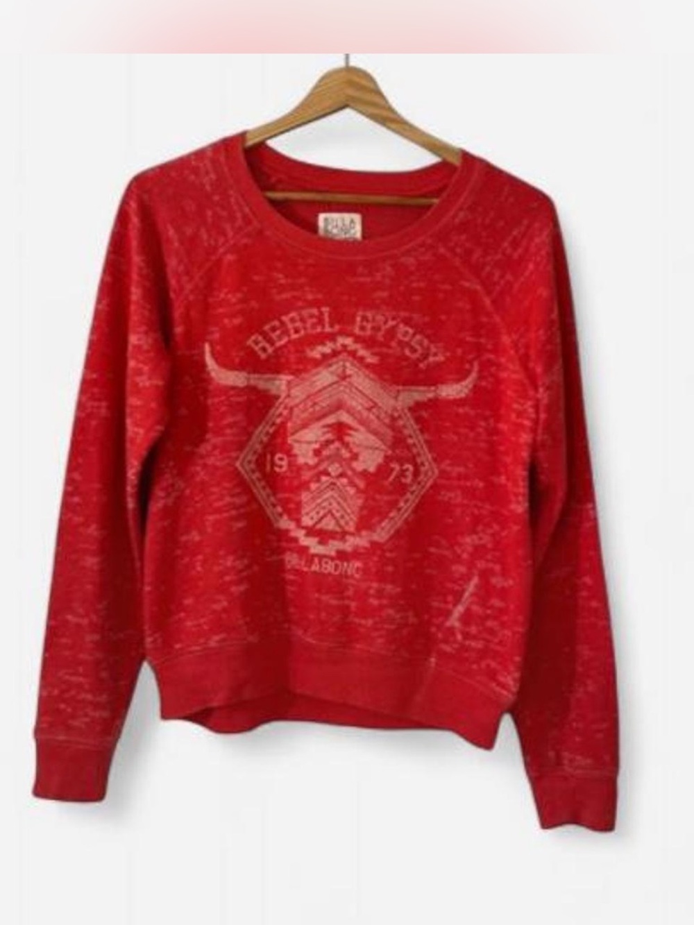 Billabong Red Rebel Graphic Crewneck Sweater
